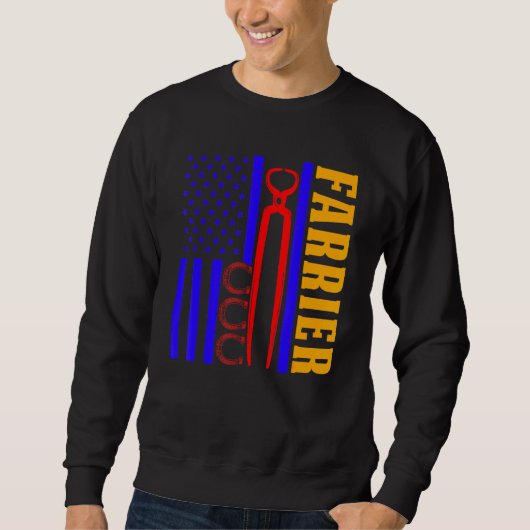 Sweatshirt Farrier Horseshoe Hoof Trimming Equine Shoeing 60 (Devant)