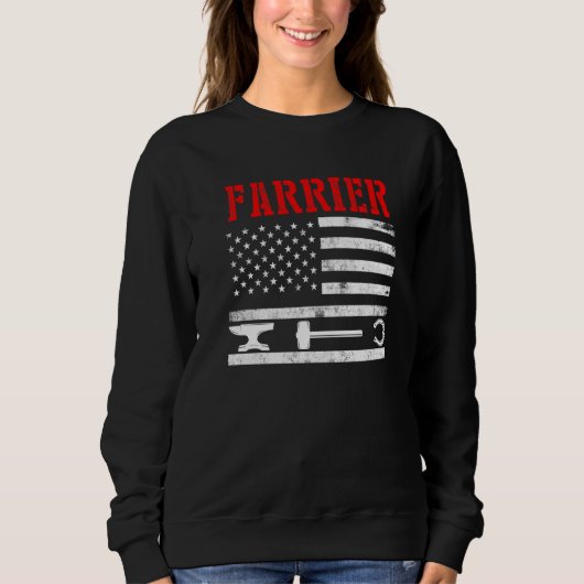 Sweatshirt Farrier Horseshoe Hoof Trimming Equine Shoing 6 (Devant)