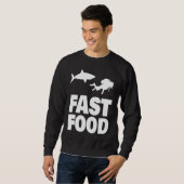 Sweatshirt Fast Food Diver Shark Scuba Diving Diver Cute (Devant entier)