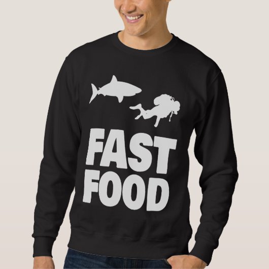 Sweatshirt Fast Food Diver Shark Scuba Diving Diver Cute (Devant)