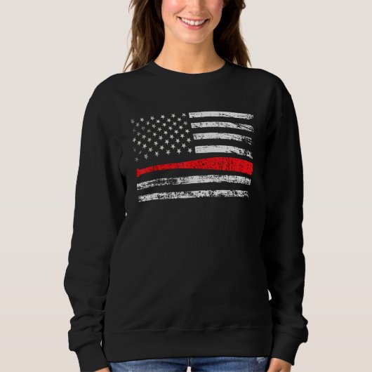 Sweatshirt Father s Day Baseball Distressed American Flag 4th (Devant)