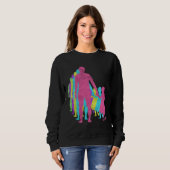 Sweatshirt Fathers Day Daughter Holding Hand Love 80s Colors (Devant entier)