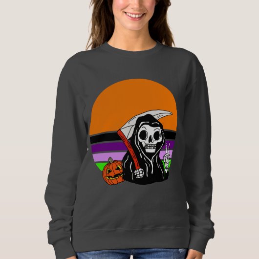 Sweatshirt Faucheuse - Coucher de soleil d'Halloween Jack O'L (Devant)