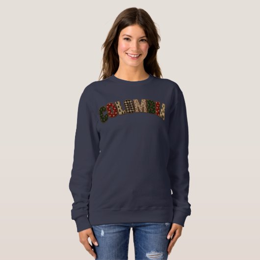 Sweatshirt Faux Patchwork Colombie Design Noël (Devant entier)
