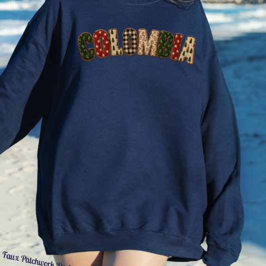 Sweatshirt Faux Patchwork Colombie Design Noël
