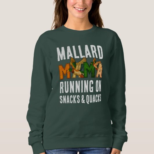 Sweatshirt Faux Rhinestone MALLARD MAMA (Devant)