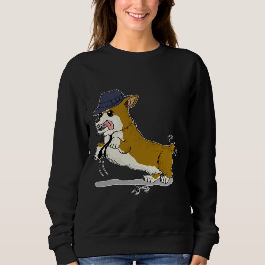 Sweatshirt Fedora Corgi (Devant)