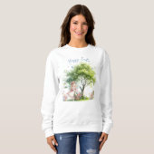 Sweatshirt Fée de printemps de Pâques à l'aquarelle (Devant entier)