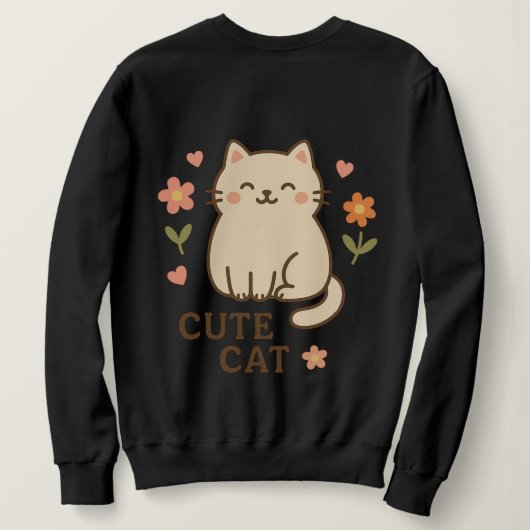 Sweatshirt Félin en fleurs (Design dos)