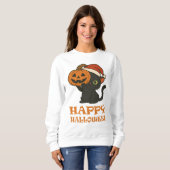 Sweatshirt Feline Chandail d'Halloween pour Amoureux de les c (Devant entier)
