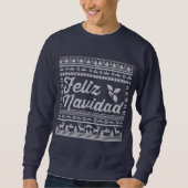 Sweatshirt Feliz Navidad Ugly Sweater. (Devant)