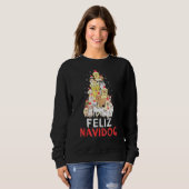 Sweatshirt Feliz Navidog Shirt Camisa Perro Navidad (Devant entier)