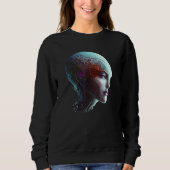 Sweatshirt Female Robot Sci Fi Cyborg Unique Futuristic Digit (Devant)