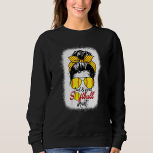 Sweatshirt Femen Loud & Fier Softball Tante Messy Bun Leopar