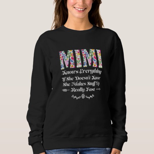 Sweatshirt Femens mimi sait tout si elle ne connaît pas g (Devant)