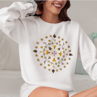 Sweatshirt Féminin Mandela Fleur Pressée D'après l'Œuvre Orig