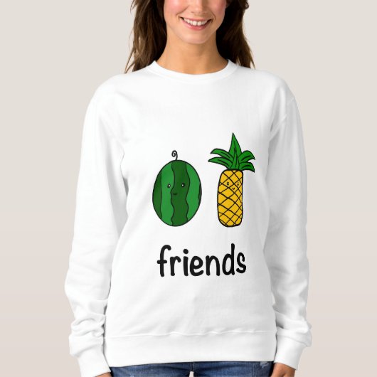 Sweatshirt féminine de pastèque et ananas (Devant)