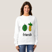 Sweatshirt féminine de pastèque et ananas (Devant entier)