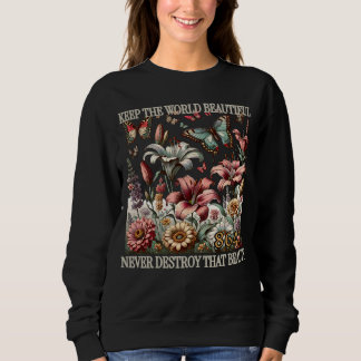 Sweatshirt Feministe florale 8647 Anti-Trump Droits de l'Homm