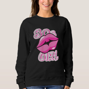Sweatshirt Femme 80s Fille lèvres 80s Enfant Rétro 80s Musi