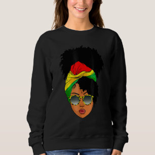 Sweatshirt Femme Afro foulard Nubian Melanin Popping noir