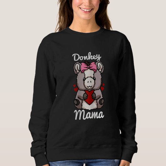 Sweatshirt Femme Âne Mama Doigt Coeur Âne avec (Devant)