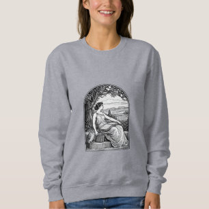 Sweatshirt Femme Art Nouveau lisant sous un arbre d'époque