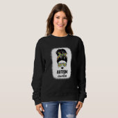 Sweatshirt Femme Autisme noir Tante Sensibilisation sur l'aut (Devant entier)
