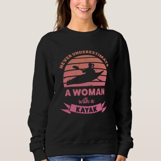 Sweatshirt Femme avec Kayak Dons Amusant Femme (Devant)