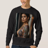 Sweatshirt Femme Avec Un T-Shirt De Design Corps Tatoué (Devant)