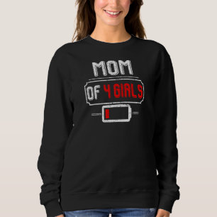 Sweatshirt Femme Batterie Faible Avec Dit Maman D'Un Quatre F