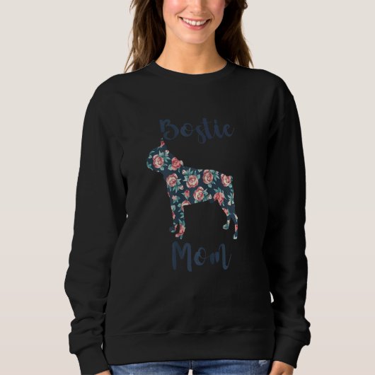 Sweatshirt Femme Boston Terrier Pour Bostie Maman Dog Mama (Devant)
