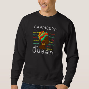 Sweatshirt Femme Capricorne Reine Afro Horoscope 22 décembre