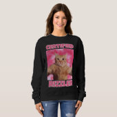 Sweatshirt Femme certifiée RIZZLER cat mème (Devant entier)