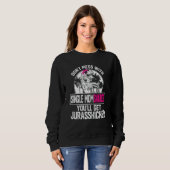 Sweatshirt Femme Cool célibataire Momsaurus Dinosaur Rex Cute (Devant entier)