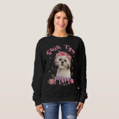 Sweatshirt Femme de Chien Fleur de Chien Mat Shih Tzu (Devant entier)