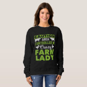 Sweatshirt Femme de ferme fou Lady (Devant entier)
