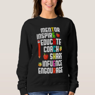 Sweatshirt Femme Enseignante Vie Rainbow Graphisme Pour Les M