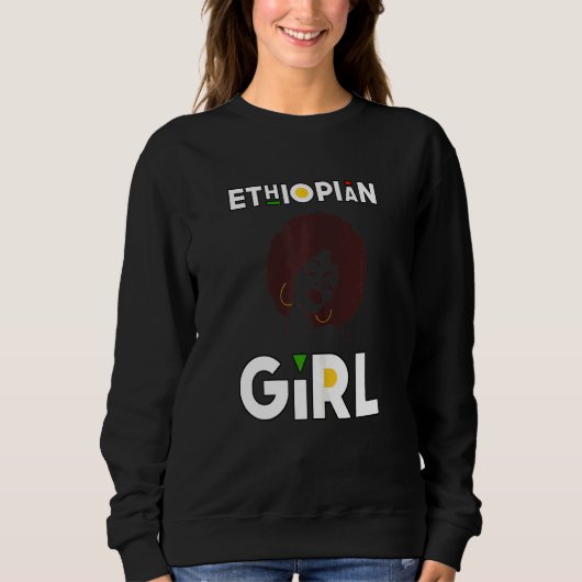 Sweatshirt Femme Ethiopienne fille Ethiopienne Diva Africaine (Devant)