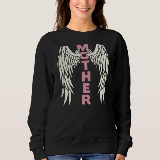 Sweatshirt Femme Femme Mère Ange Ailes Meilleure Maman Mère D (Devant)