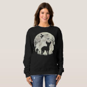 Sweatshirt Femme Halloween Lune Chihuahua Lazy Costume facile (Devant entier)