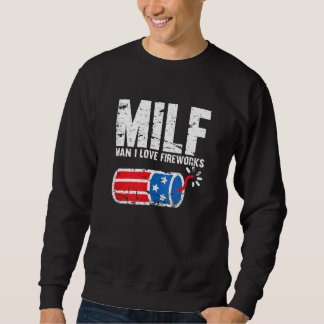 Sweatshirt Femme Homme J'Aime Les Feux 4 juillet Quatrième De