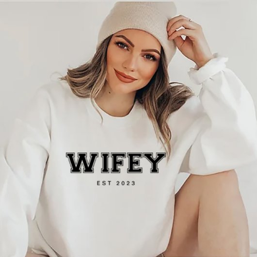 Sweatshirt Femme / Hubby Épouse personnalisée, cadeau de fian