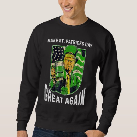 Sweatshirt Femme I Love Day Boire St patrick Irish Lepre (Devant)