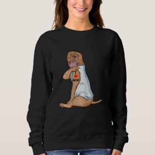 Sweatshirt Femme I Love Maman Tattoo Dogue De Bordeaux Maman 