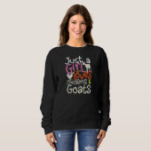 Sweatshirt Femme Juste Une Fille Qui Aime La Ferme De Poulets (Devant entier)