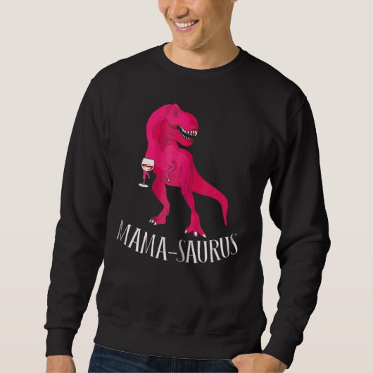 Sweatshirt Femme Mama Saurus Dinosaure Rose (Devant)