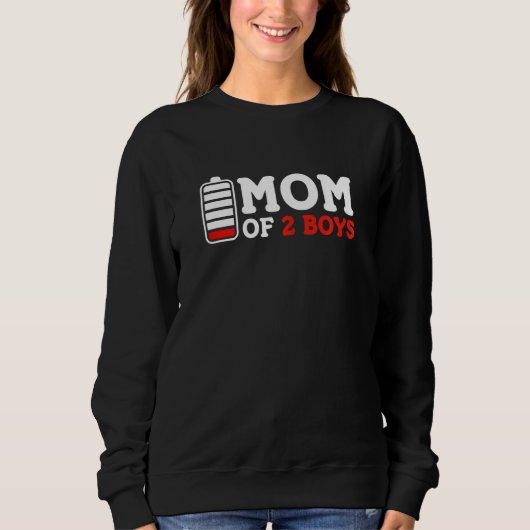 Sweatshirt Femme Maman De 2 Garçons Batterie vide Enfants Mèr (Devant)
