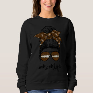 Sweatshirt Femme Maman Vie Football Sport Lover Messy Bun Hai