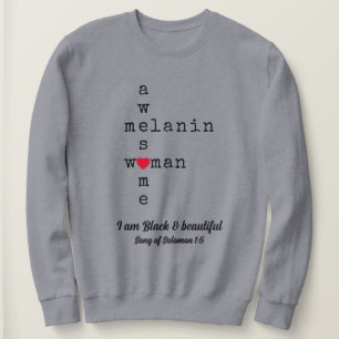 Sweatshirt FEMME MELANIN INCONTOURNABLE Personnalisable Chr